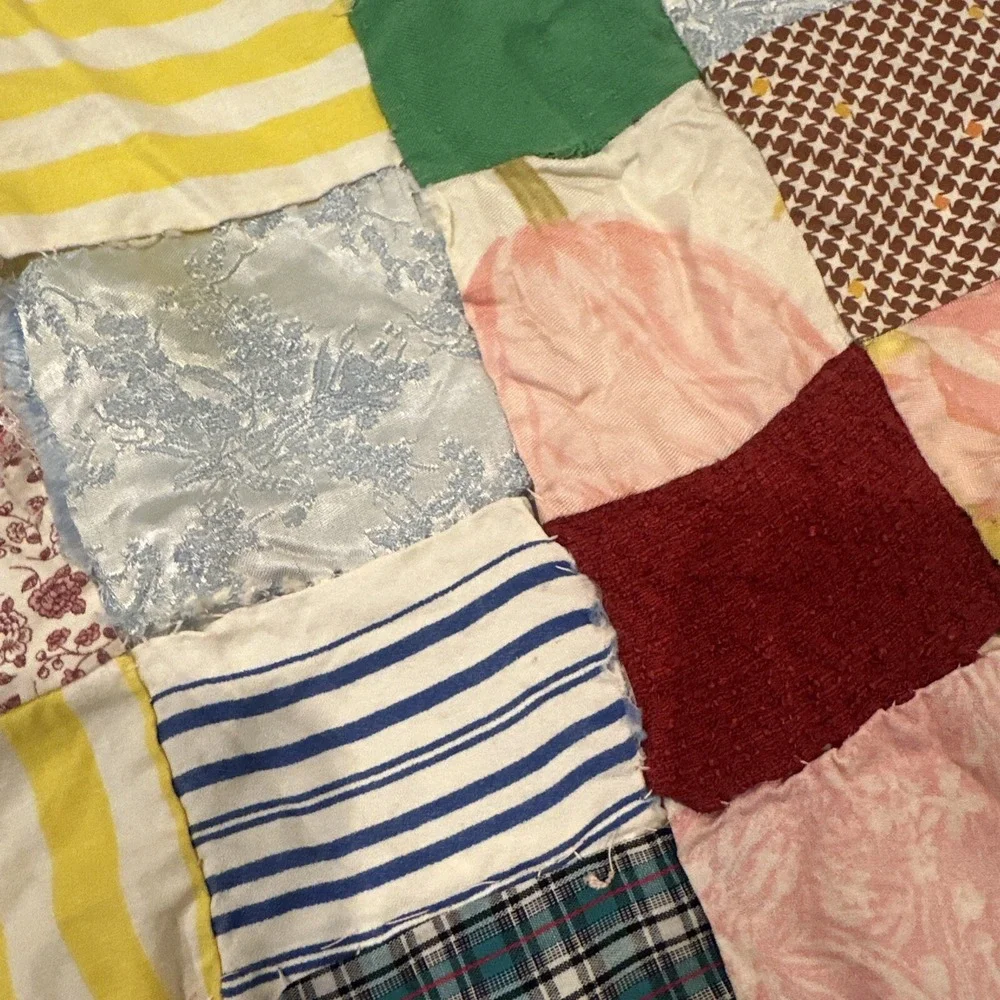 Vintage Patchwork Quilt For Toddler Bed With Patchwork Pillowcase‎
